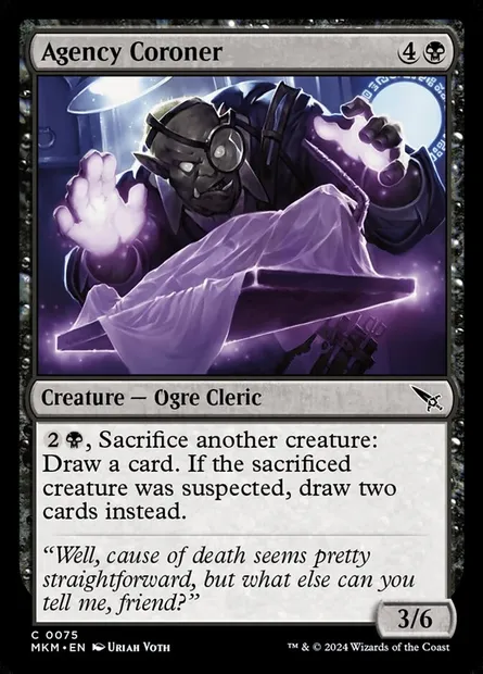 Agency Coroner, Magic card MKM 75 — Murders at Karlov Manor set