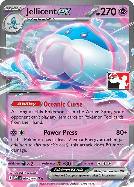 Jellicent ex, Pokémon card PPS 045-3 — Play! Pokémon Prize Pack Series set