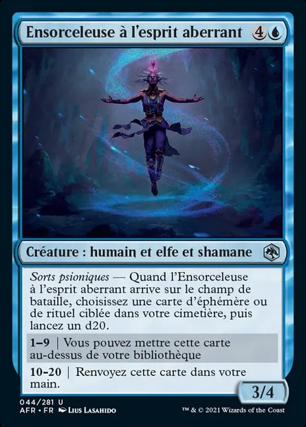 Ensorceleuse à l'esprit aberrant, carte Magic AFR 44 — extension Forgotten Realms: Aventures dans les Royaumes Oubliés