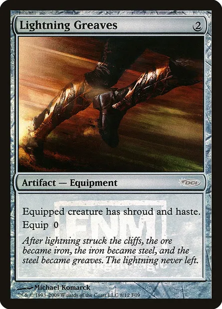 Lightning Greaves, Magic card F09 8 — Friday Night Magic 2009 set