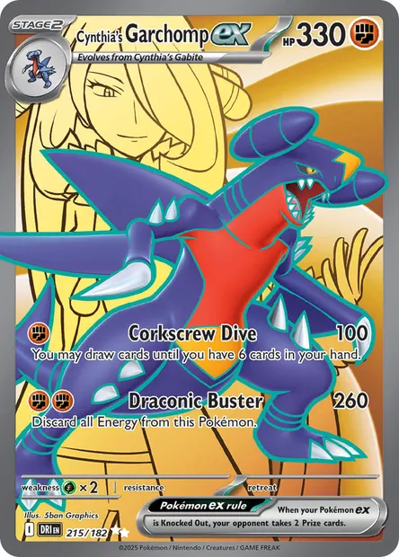 Cynthia's Garchomp ex, Pokémon card DRI 215 — Destined Rivals set