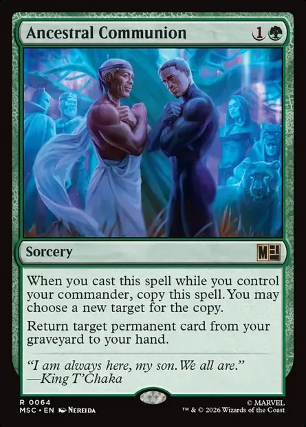 Ancestral Communion, Magic card MSC 64 — Marvel Super Heroes Commander set