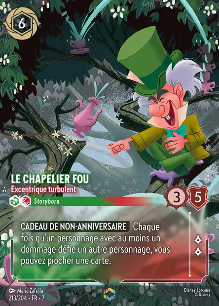 Le Chapelier Fou - Excentrique turbulent, carte Disney Lorcana CH7-213 — extension L'île d'Archazia