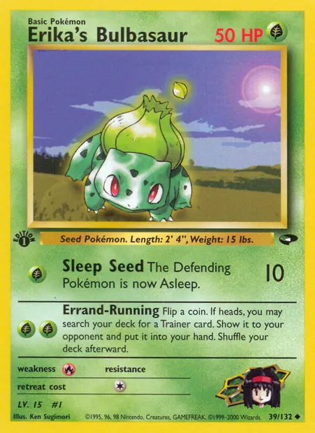 Erika's Bulbasaur, Pokémon card GC 39 — Gym Challenge set
