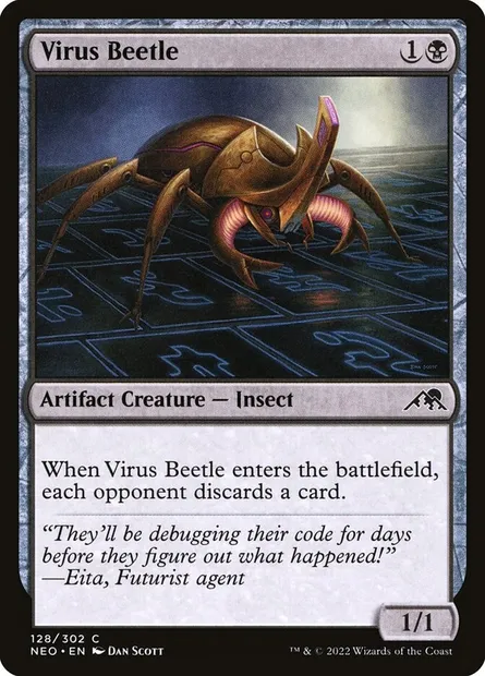 Virus Beetle, Magic card NEO 128 — Kamigawa: Neon Dynasty set