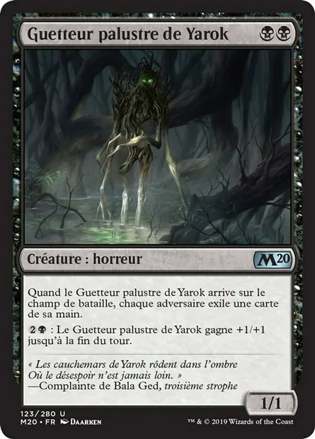 Guetteur palustre de Yarok, carte Magic M20 123 — extension Core Set 2020