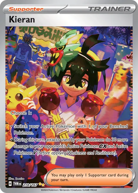 Kieran, Pokémon card TWM 218 — Twilight Masquerade set