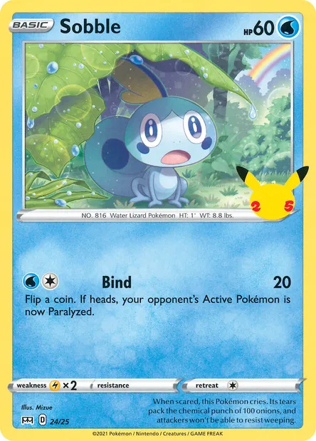 Sobble, Pokémon card MCD21 24 — McDonald's Collection 2021 set