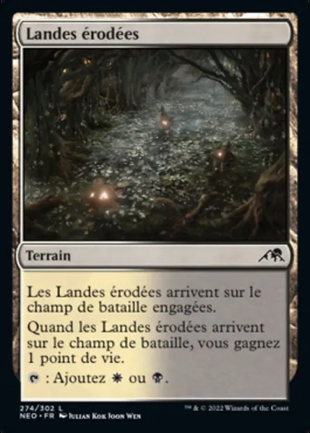 Landes érodées, carte Magic NEO 274 — extension Kamigawa: La Dynastie Néon