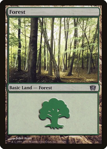Forest, Magic card 8ED 349★ — Eighth Edition set