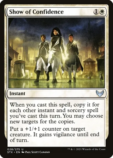 Show of Confidence, Magic card STX 28 — Strixhaven: School of Mages set