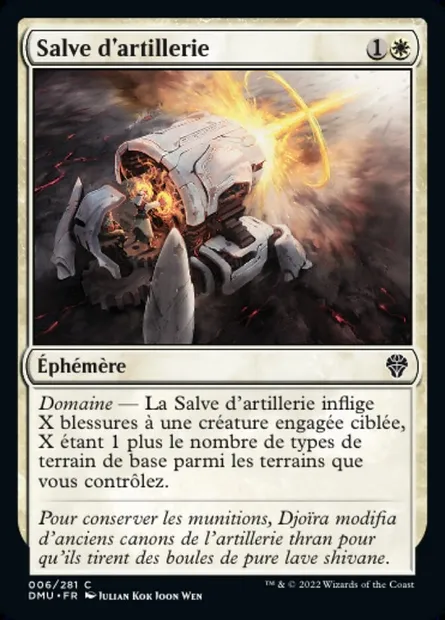 Salve d'artillerie, carte Magic DMU 6 — extension Dominaria Uni