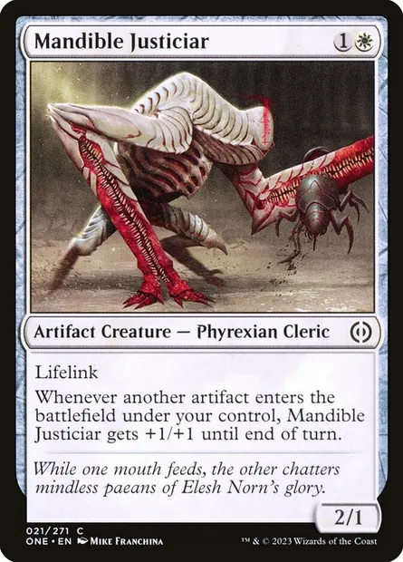 Mandible Justiciar, Magic card ONE 21 — Phyrexia: All Will Be One set