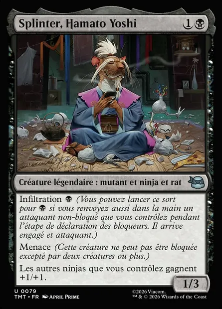 Splinter, Hamato Yoshi, carte Magic TMT 79 — extension Teenage Mutant Ninja Turtles