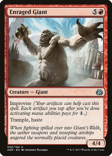 Enraged Giant, Magic card AER 80 — Aether Revolt set