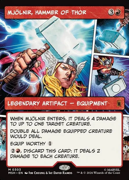 Mjölnir, Hammer of Thor, Magic card MSH 303 — Marvel Super Heroes set