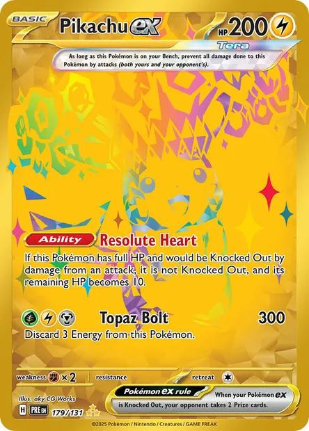 Pikachu ex, Pokémon card PRE 179 — Prismatic Evolutions set