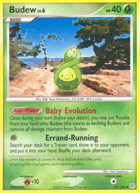 Budew, Pokémon card DP 43 — Diamond & Pearl set