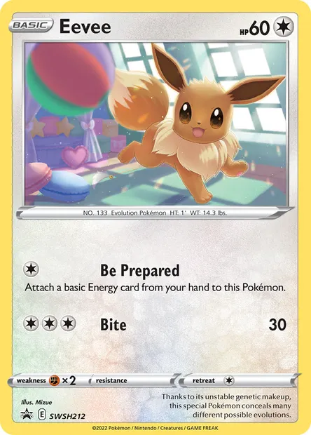 Eevee, Pokémon card SWSH 212 — SWSH Black Star Promos set