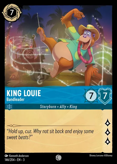 King Louie - Bandleader, Disney Lorcana card CH3-146 — Into the Inklands set