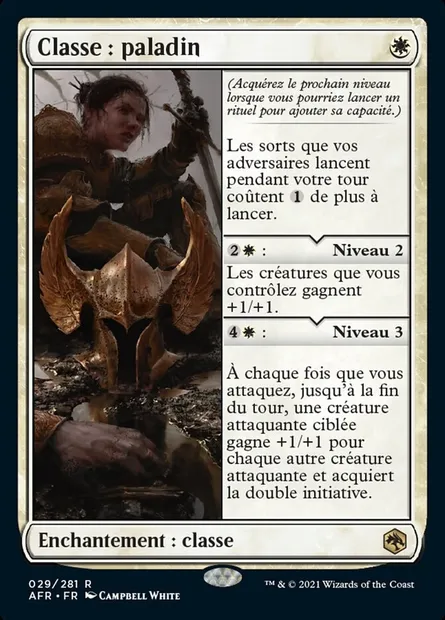 Classe : paladin, carte Magic AFR 29 — extension Forgotten Realms: Aventures dans les Royaumes Oubliés