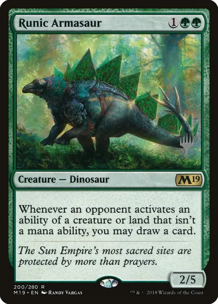 Runic Armasaur, Magic card PM19 200p — Core Set 2019 Promos set