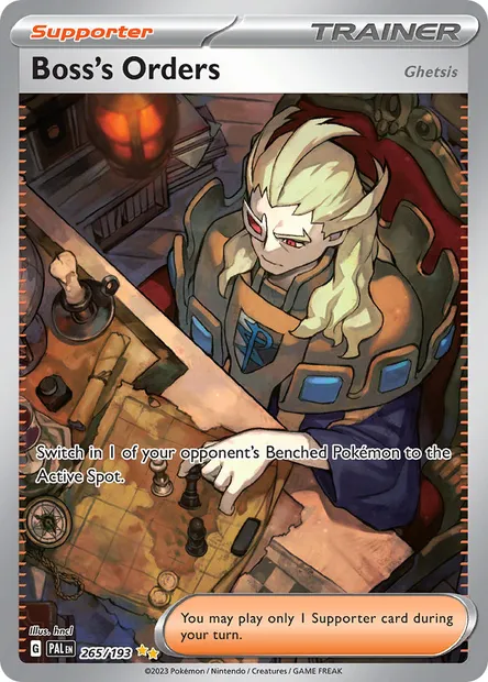 Boss's Orders, Pokémon card PAL 265 — Paldea Evolved set