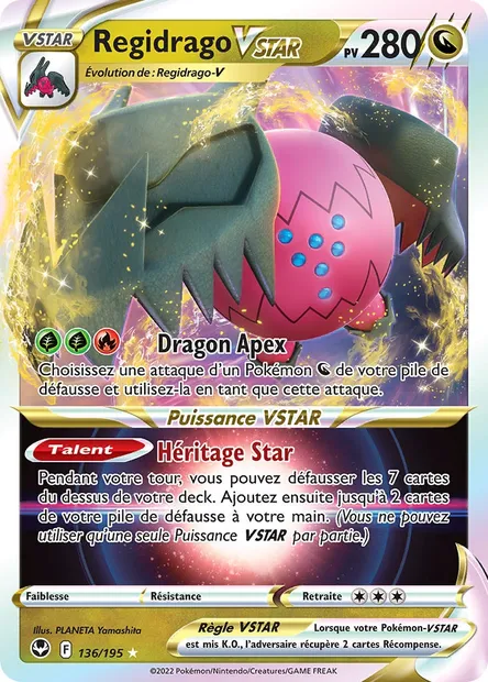 Regidrago VSTAR, carte Pokémon SIT 136 — extension Tempête Argentée
