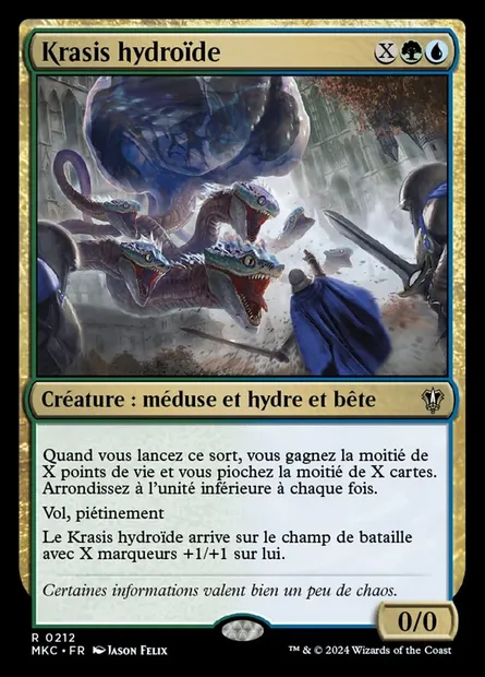 Krasis hydroïde, carte Magic MKC 212 — extension Murders at Karlov Manor Commander