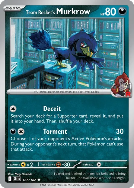 Team Rocket's Murkrow, Pokémon card DRI 127 — Destined Rivals set