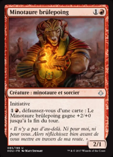 Minotaure brûlepoing, carte Magic HOU 85 — extension L’âge de la destruction