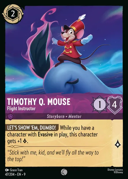 Timothy Q. Mouse - Flight Instructor, Disney Lorcana card CH9-047 — Fabled set