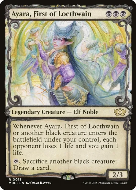 Ayara, First of Locthwain, Magic card MUL 13 — Multiverse Legends set