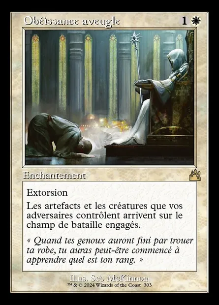Obéissance aveugle, carte Magic RVR 303 — extension Ravnica Remastered