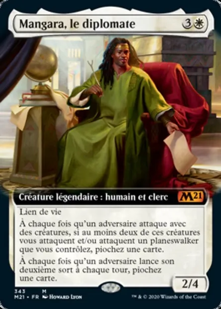 Mangara, le diplomate, carte Magic M21 343 — extension Core Set 2021