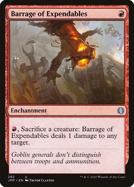 Barrage de sacrifiables, carte Magic JMP 292 — extension Jumpstart