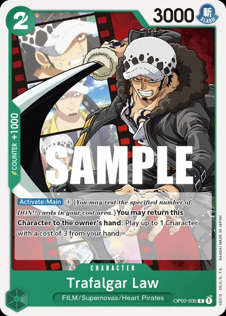 Trafalgar Law, carte One Piece OP02-035 — extension PARAMOUNT WAR