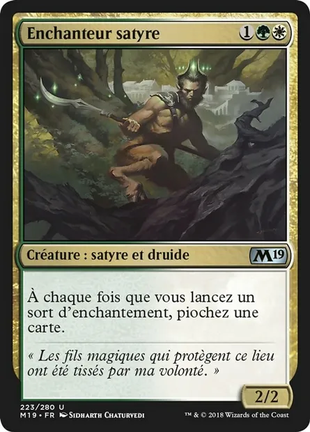 Enchanteur satyre, carte Magic M19 223 — extension Core Set 2019