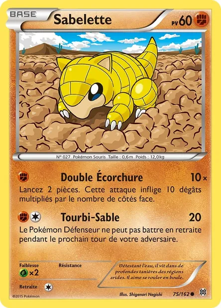 Sabelette, carte Pokémon BKT 75 — extension Impulsion Turbo