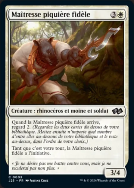 Maîtresse piquière fidèle, carte Magic J25 3 — extension Foundations Jumpstart