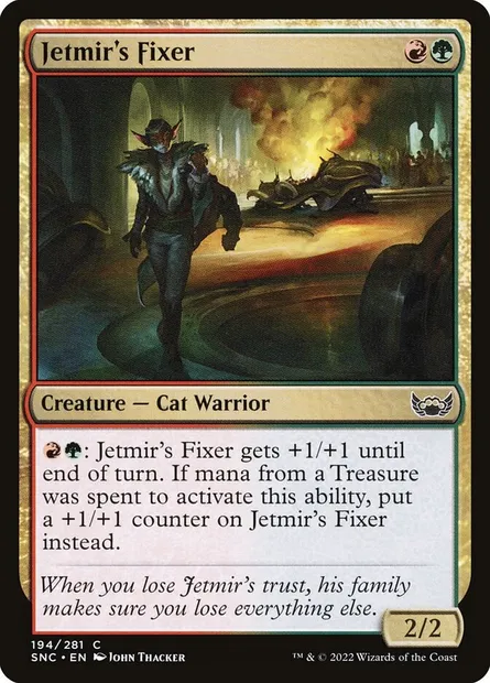 Jetmir's Fixer, Magic card SNC 194 — Streets of New Capenna set