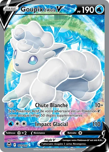 Goupix d'Alola V, carte Pokémon SIT 173 — extension Tempête Argentée