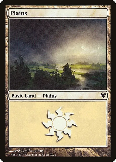 Plains, Magic card MD1 19 — Modern Event Deck 2014 set