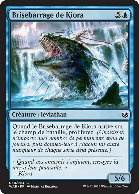 Brisebarrage de Kiora, carte Magic WAR 58 — extension La guerre des Planeswalkers