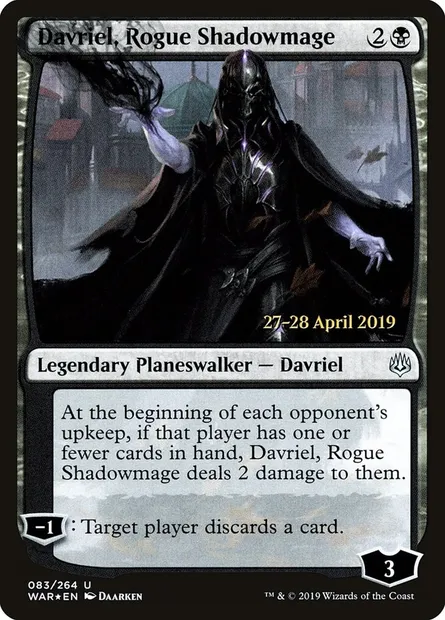 Davriel, Rogue Shadowmage, Magic card PWAR 83s — War of the Spark Promos set
