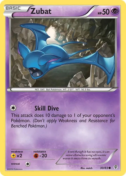 Zubat, Pokémon card GEN 30 — Generations set