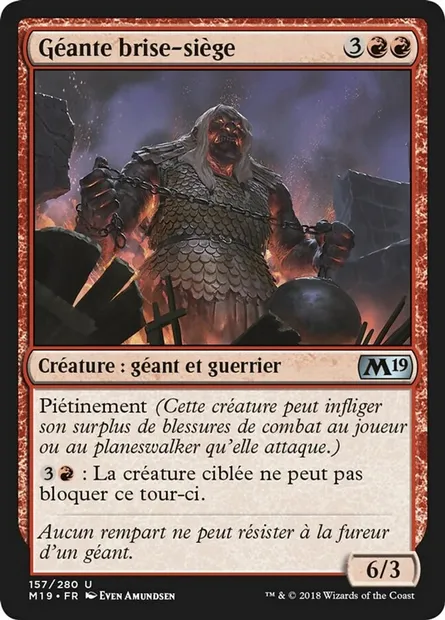 Géante brise-siège, carte Magic M19 157 — extension Core Set 2019