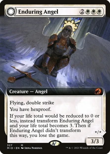Enduring Angel // Angelic Enforcer, Magic card MID 327 — Innistrad: Midnight Hunt set