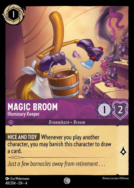 Magic Broom - Illuminary Keeper, Disney Lorcana card CH4-048 — Ursula's Return set