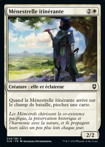 Ménestrelle itinérante, carte Magic CLB 40 — extension Commander Légendes : la bataille de la Porte de Baldur
